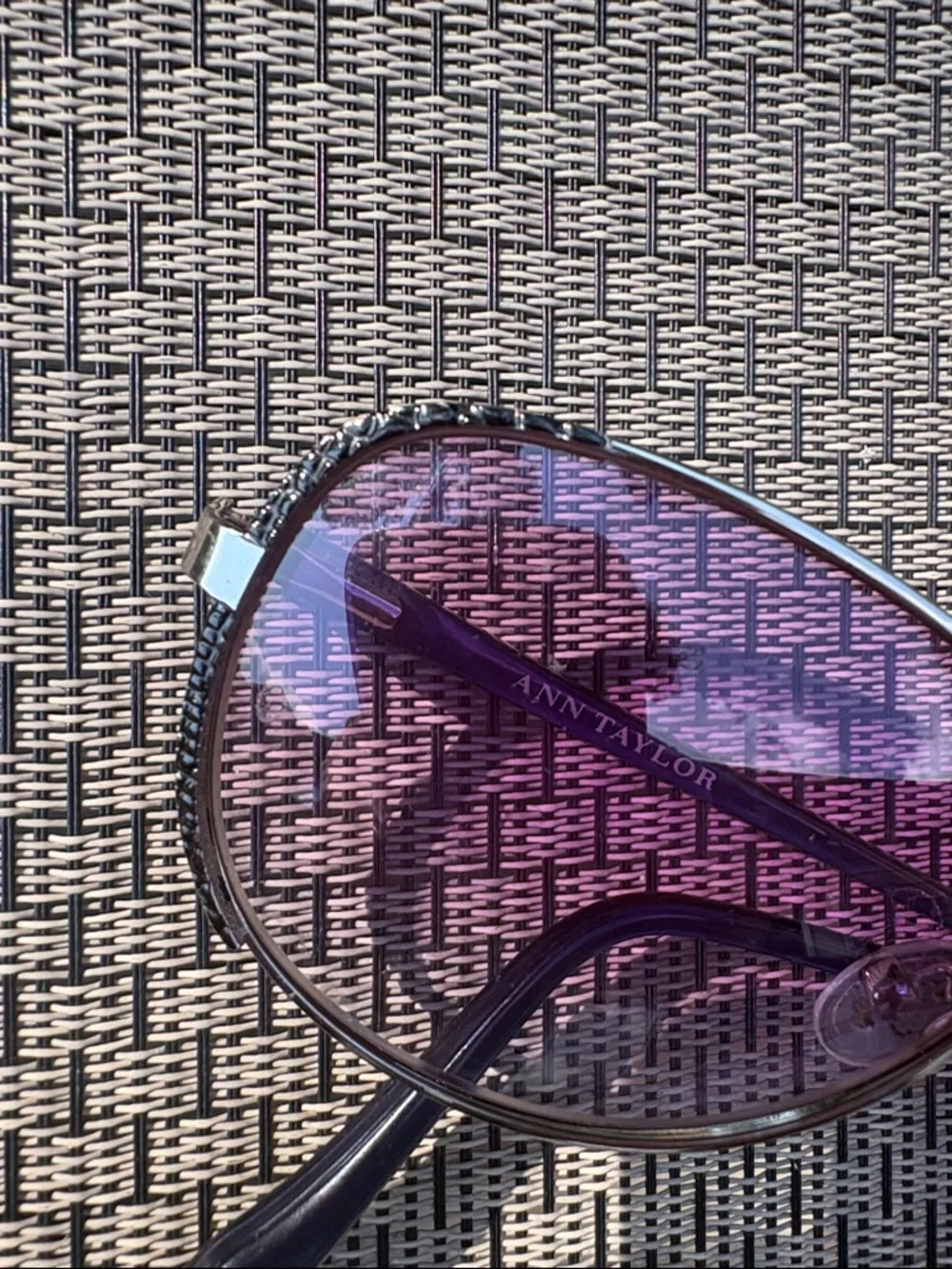 Ann Taylor Aviator Sunglasses with Purple Lenses